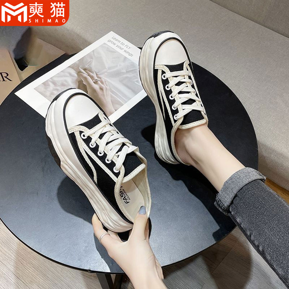 Korean Lifestyle Aesthetic - Kadınlar İçin Baotou Yarım Terlik Platform